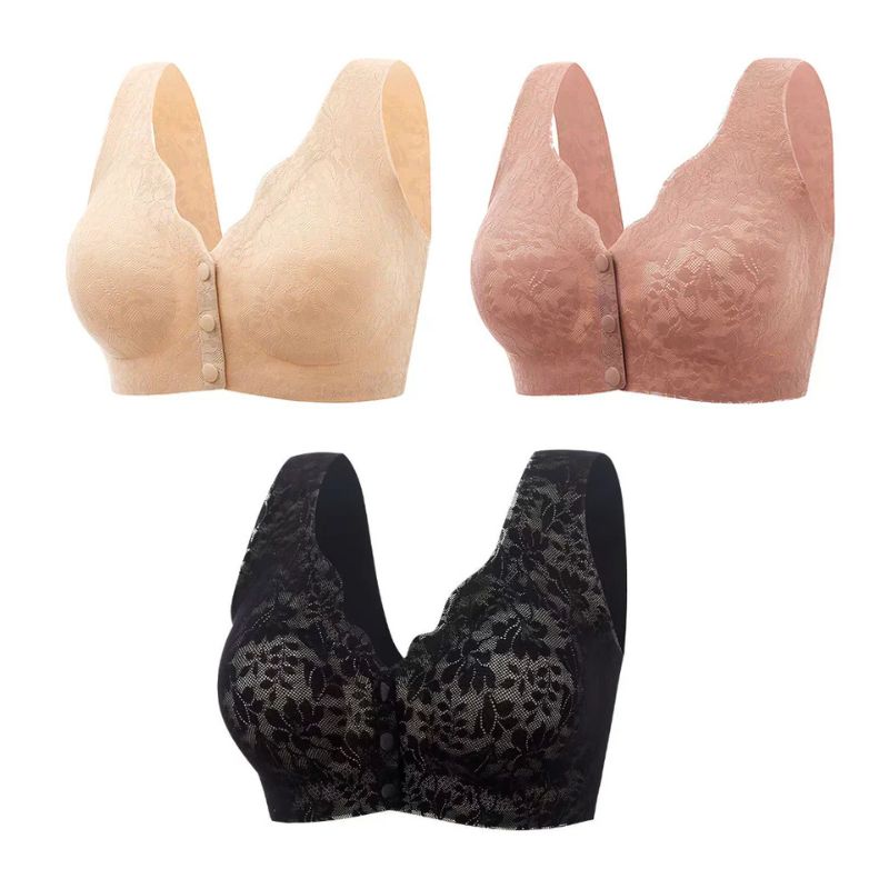 Pack de 3 - Corpiño Valentina con Broche Frontal