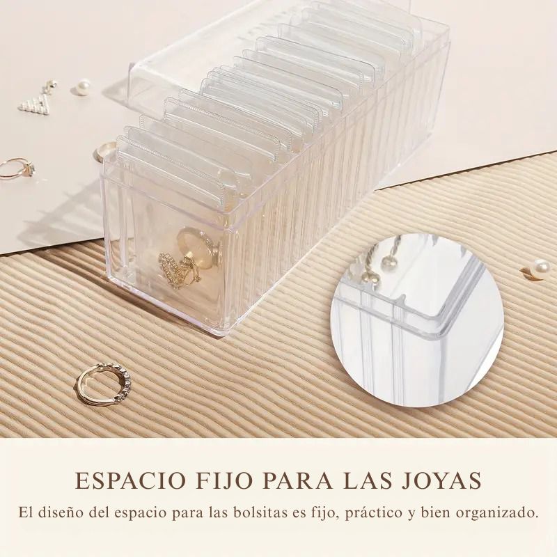 Organizador de Joyas Acrílico – ¡Llevate el set completo con 20 piezas!