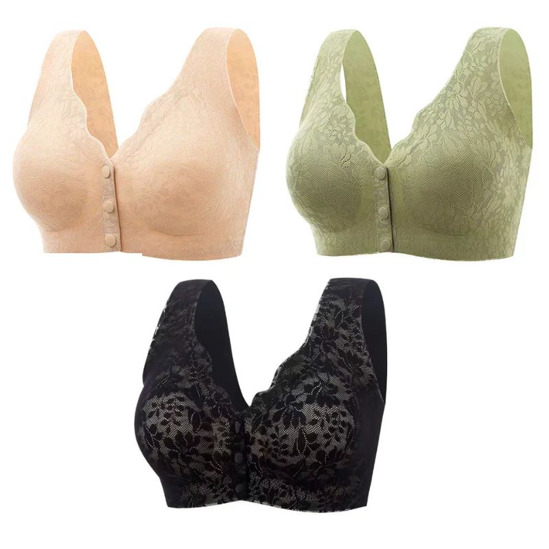 Pack de 3 - Corpiño Valentina con Broche Frontal