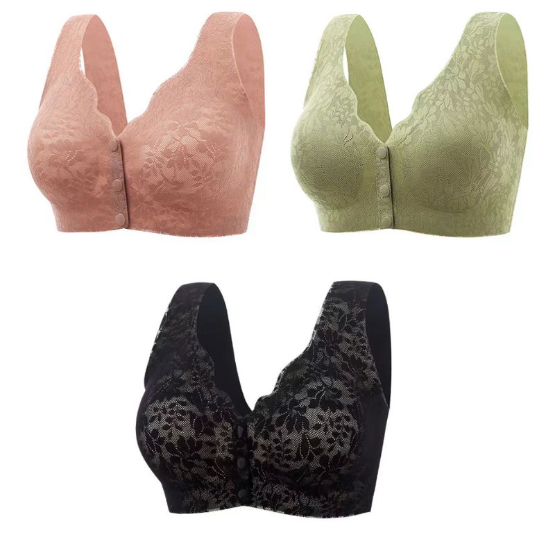 Pack de 3 - Corpiño Valentina con Broche Frontal