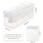 Organizador de Joyas Acrílico – ¡Llevate el set completo con 20 piezas!