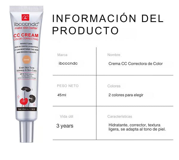 💕 Base CC Cream Hidratante con Centella Asiática ❄️