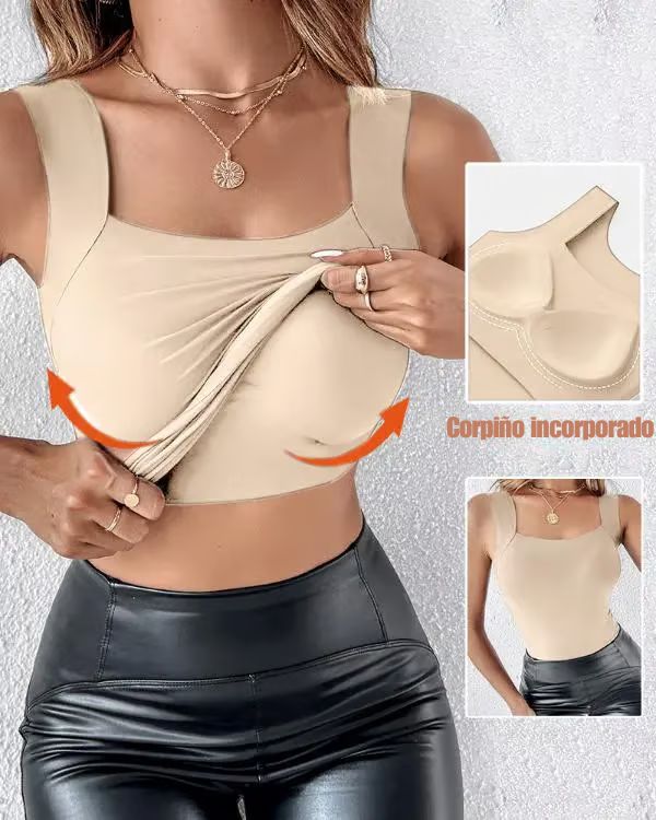 🔥 Musculosa Modeladora con Corpiño Integrado en Forma de U