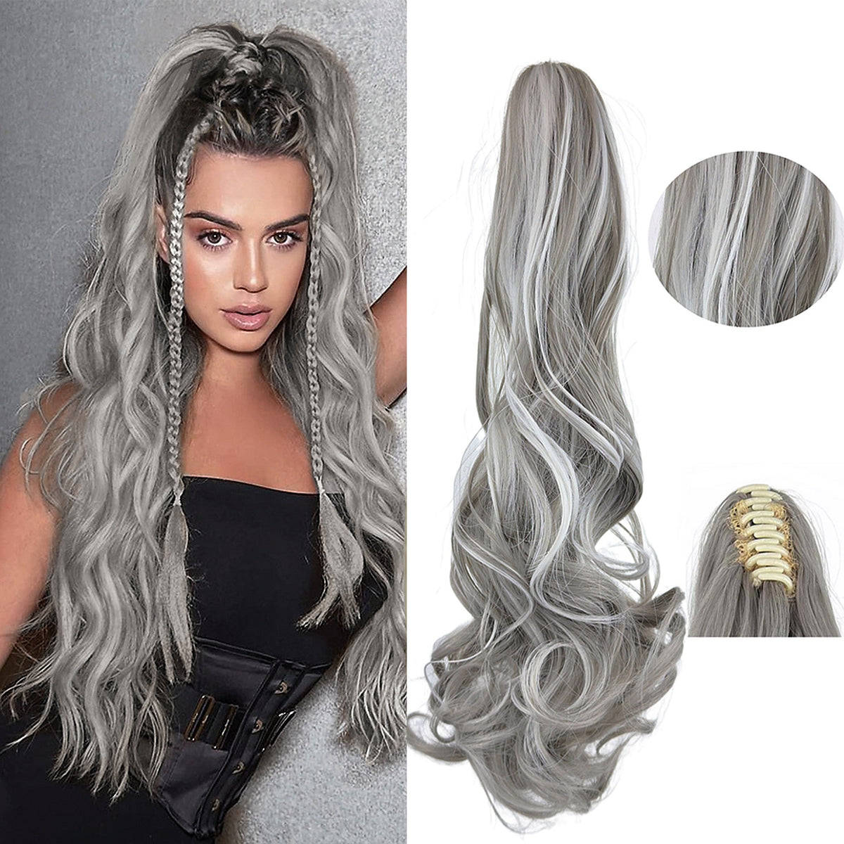 Extensiones de Cabello Efecto Natural 55cm - Claw Clips®