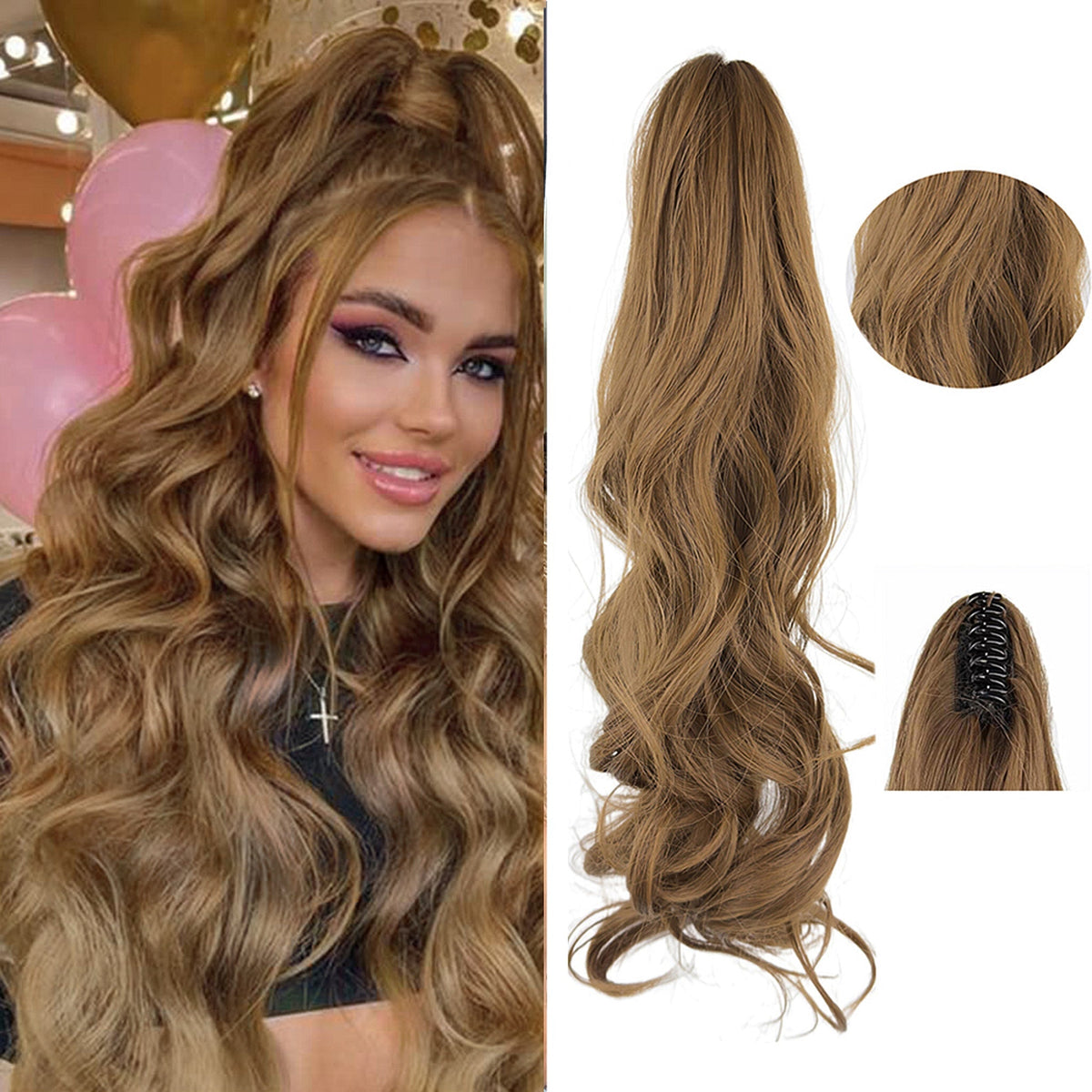 Extensiones de Cabello Efecto Natural 55cm - Claw Clips®