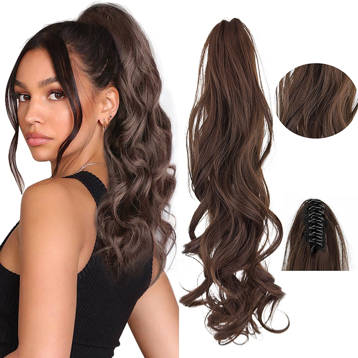 Extensiones de Cabello Efecto Natural 55cm - Claw Clips®