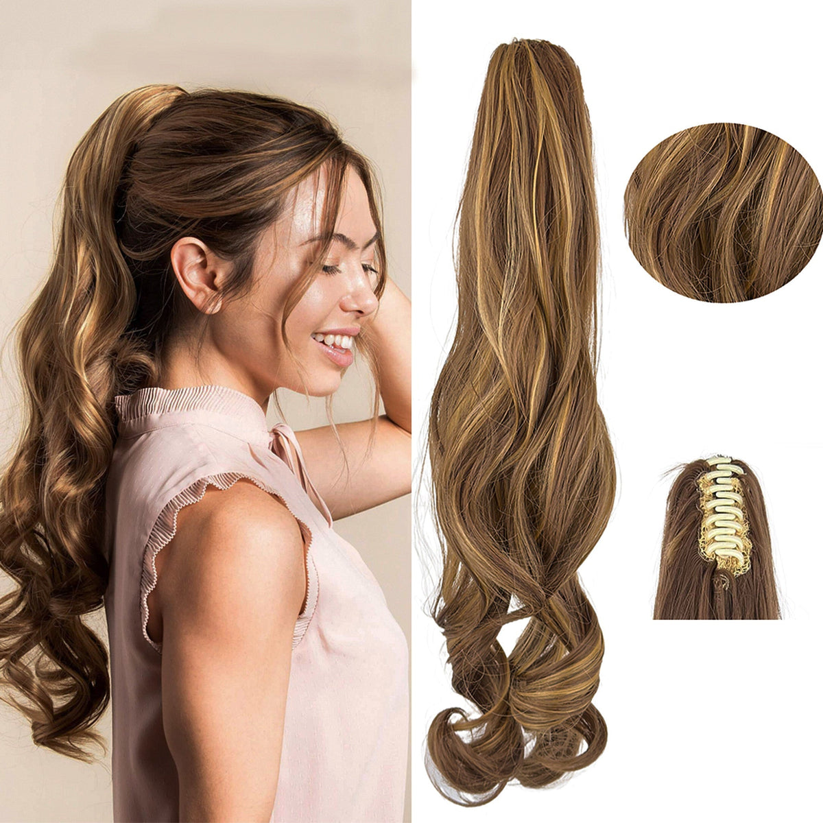 Extensiones de Cabello Efecto Natural 55cm - Claw Clips®
