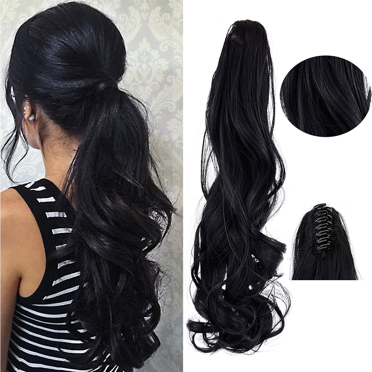 Extensiones de Cabello Efecto Natural 55cm - Claw Clips®