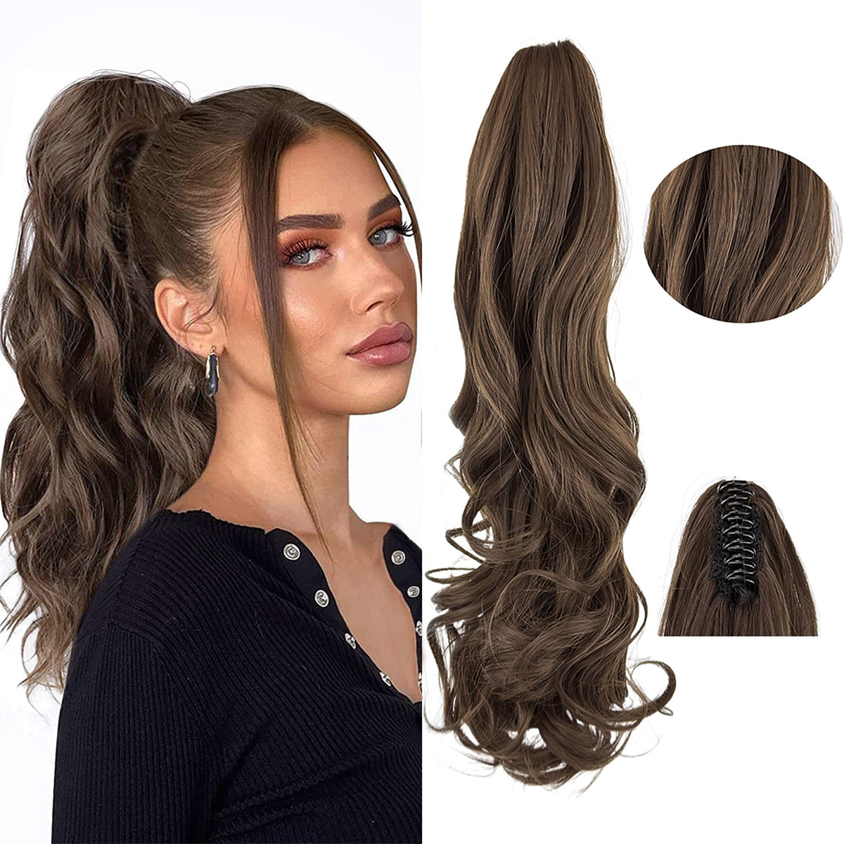 Extensiones de Cabello Efecto Natural 55cm - Claw Clips®