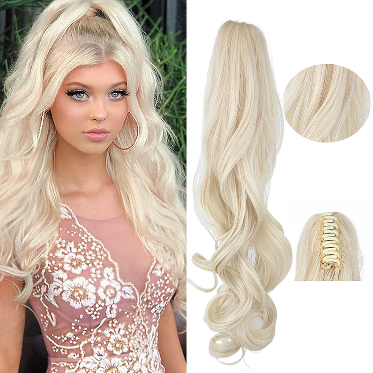 Extensiones de Cabello Efecto Natural 55cm - Claw Clips®