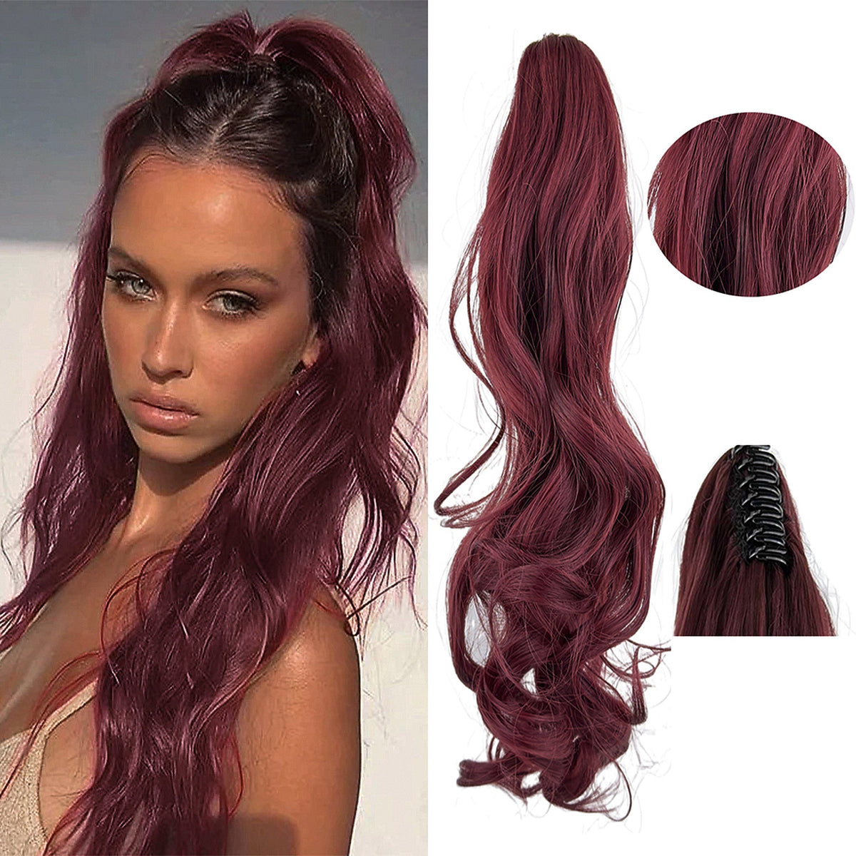 Extensiones de Cabello Efecto Natural 55cm - Claw Clips®