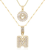 [49% OFF] Pack x2 - Collares con Dije de Inicial