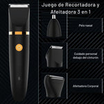 💥 Recortadora corporal eléctrica 3 en 1 para hombre, cortapelos inalámbrico para la zona íntima, afeitadora eléctrica impermeable