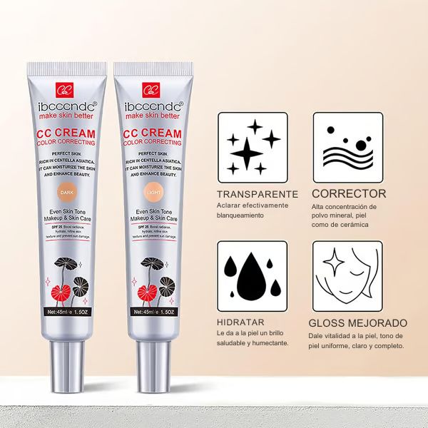 💕 Base CC Cream Hidratante con Centella Asiática ❄️