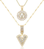 [49% OFF] Pack x2 - Collares con Dije de Inicial